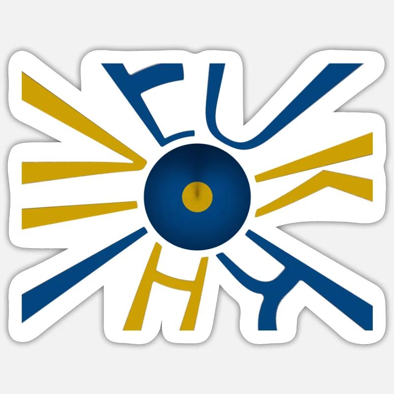 Drapeau de l’Ukraine Kiev - Sticker taille S (10 x 10 cm) - blanc mat