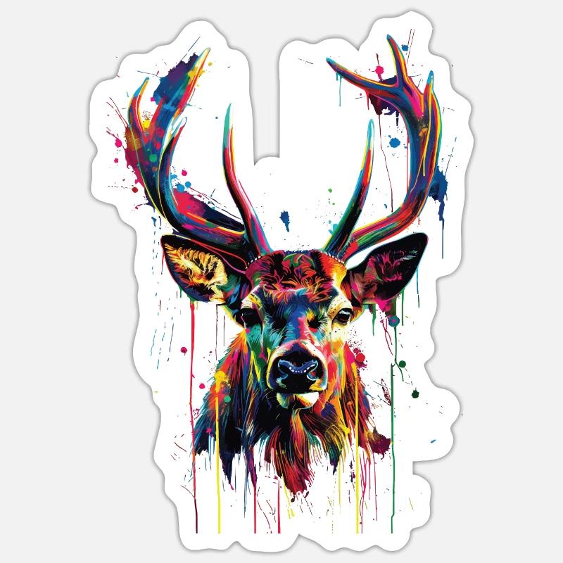 roe deer - Sticker size S (10 x 10 cm) - white matte