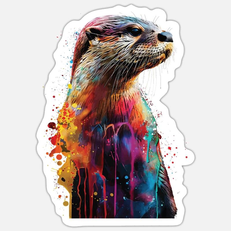Otter - Sticker size S (10 x 10 cm) - white matte
