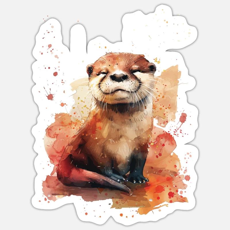 Otter - Sticker size S (10 x 10 cm) - white matte