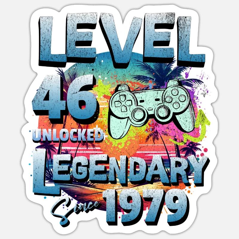 Level 46 Freigeschaltet seit 1982 Geburtstag - Sticker Größe S (10 x 10 cm) - Mattweiß