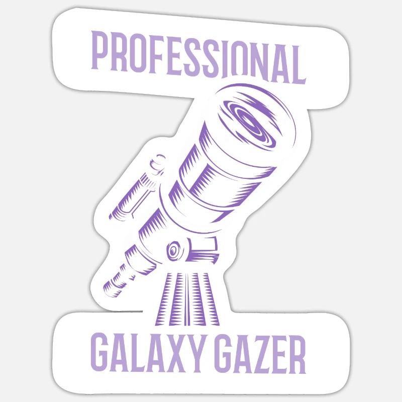 Astronome - Sticker taille S (10 x 10 cm) - blanc mat