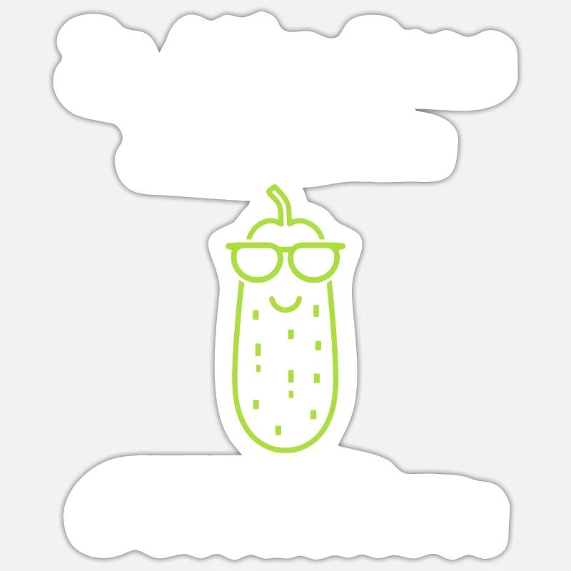 cornichon - Sticker taille S (10 x 10 cm) - blanc mat