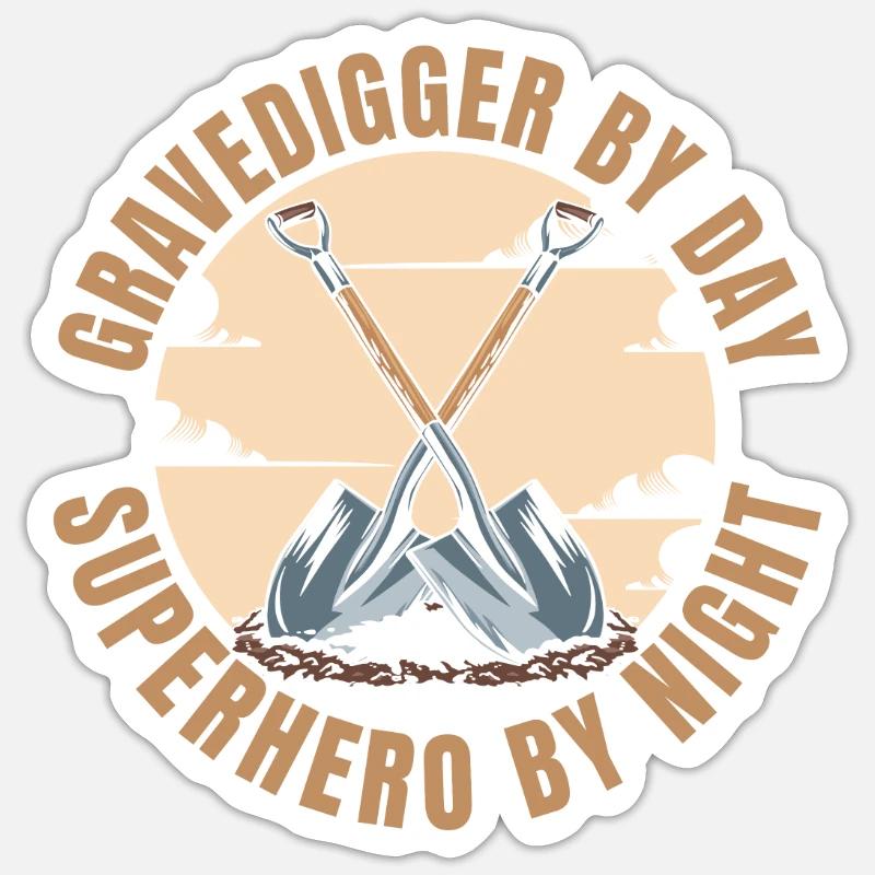 Gravedigger Funeral Assistant Sticker size S (10 x 10 cm)