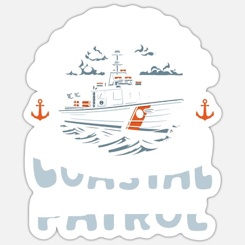 Garde-côte - Sticker taille S (10 x 10 cm) - blanc mat