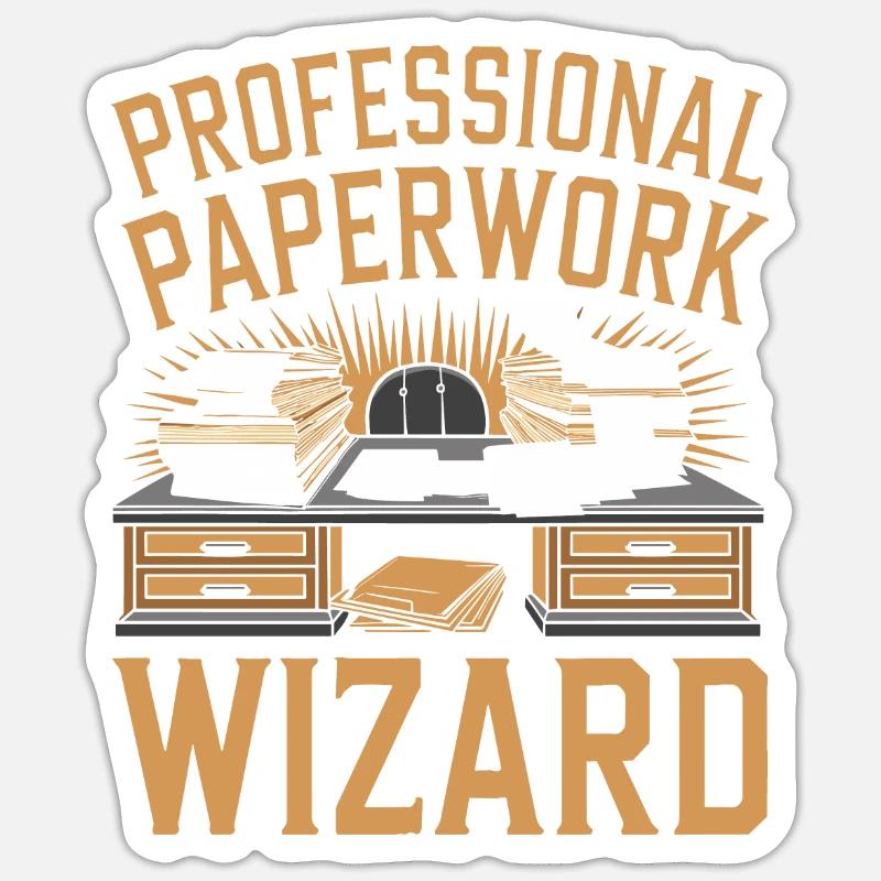 Bureaucrate - Sticker taille S (10 x 10 cm) - blanc mat