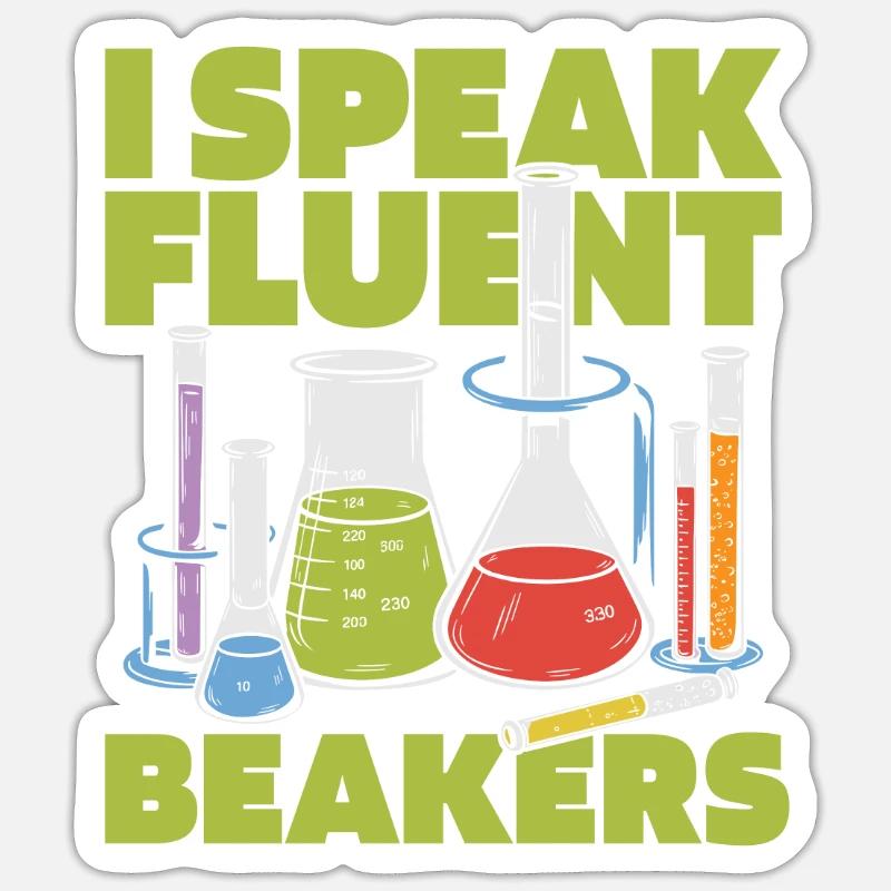 Assistant de laboratoire chimique - Sticker taille S (10 x 10 cm) - blanc mat