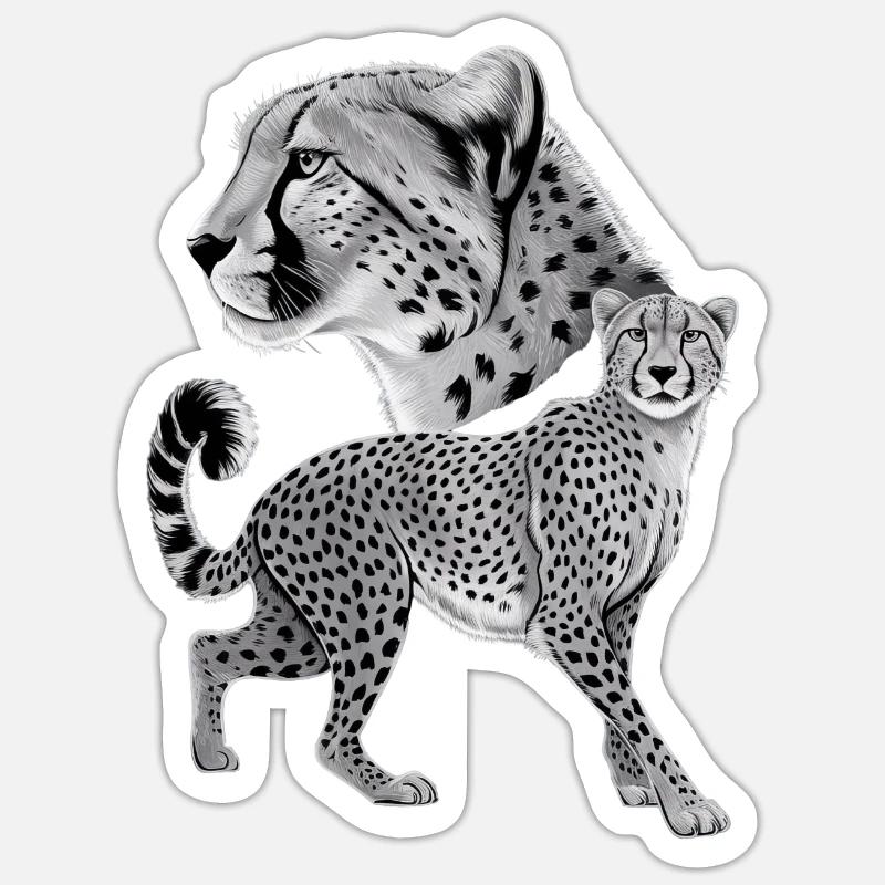 Cheetah - Sticker size S (10 x 10 cm) - white matte