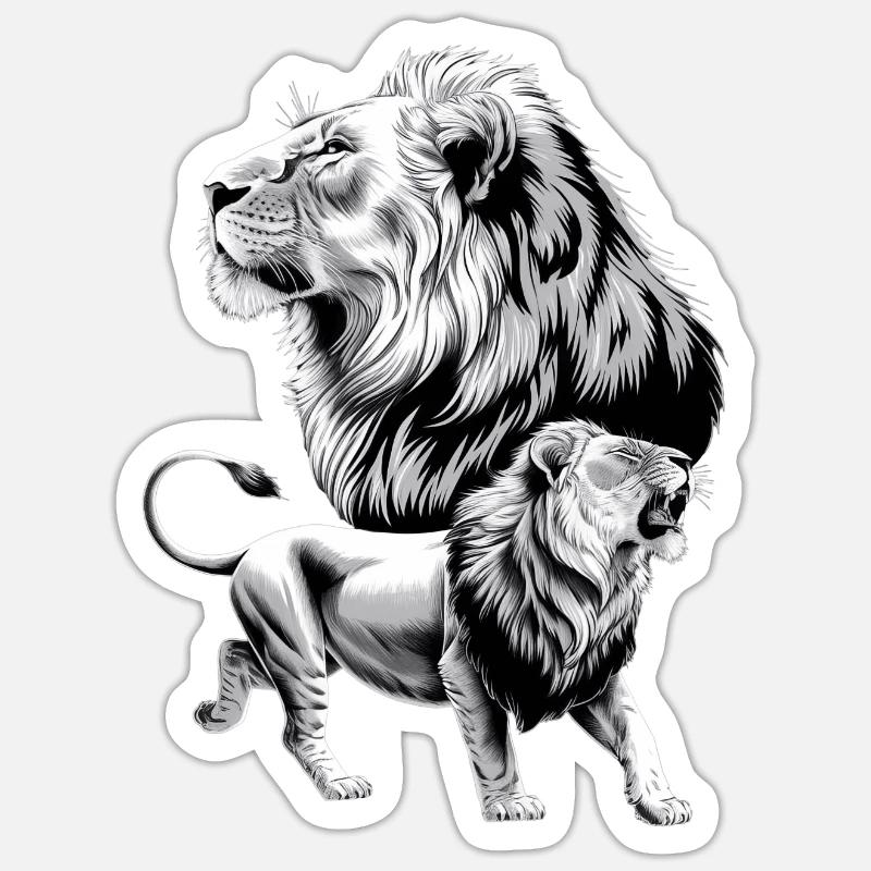 Löwe - Sticker Größe S (10 x 10 cm) - Mattweiß