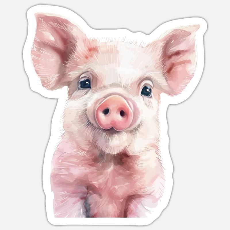 Cochon - Sticker taille S (10 x 10 cm) - blanc mat