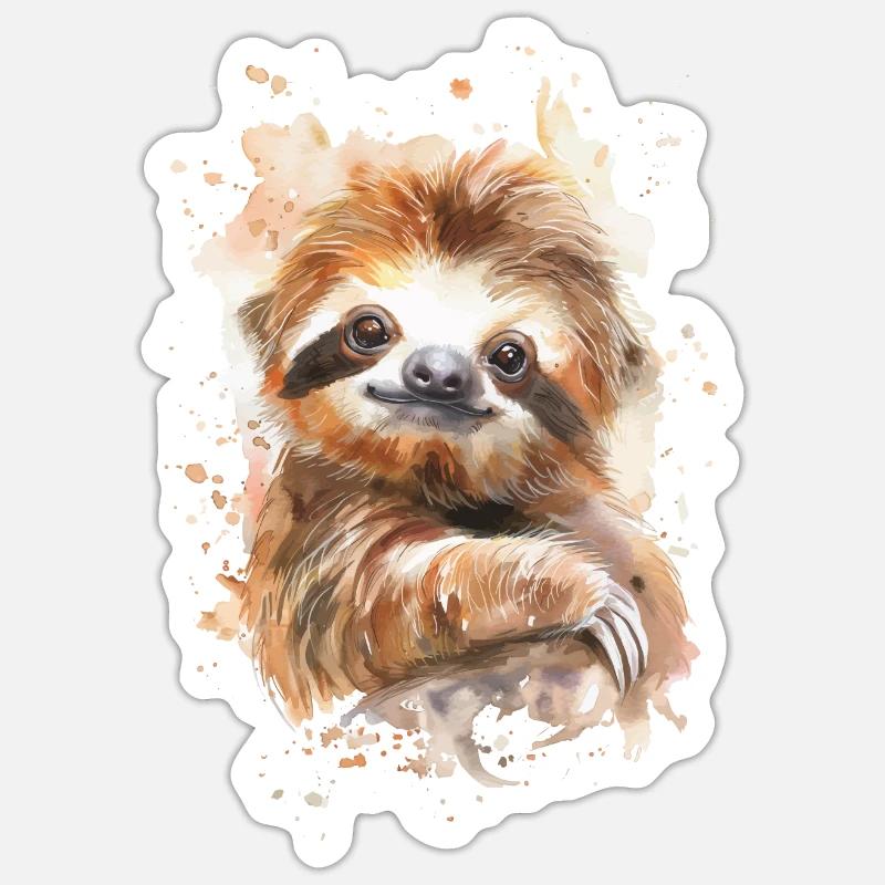 Faultier Sticker Größe S (10 x 10 cm)