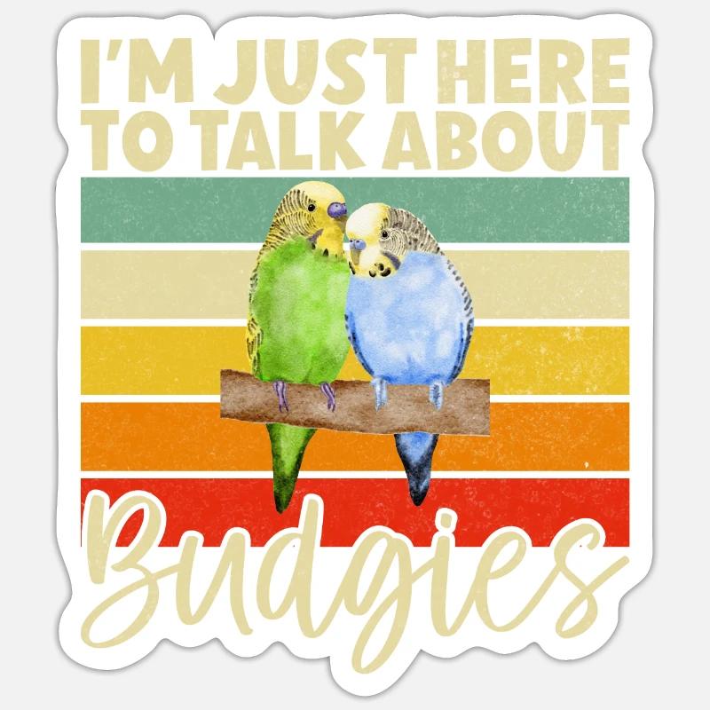 Budgie Gift - Sticker Größe S (10 x 10 cm) - Mattweiß