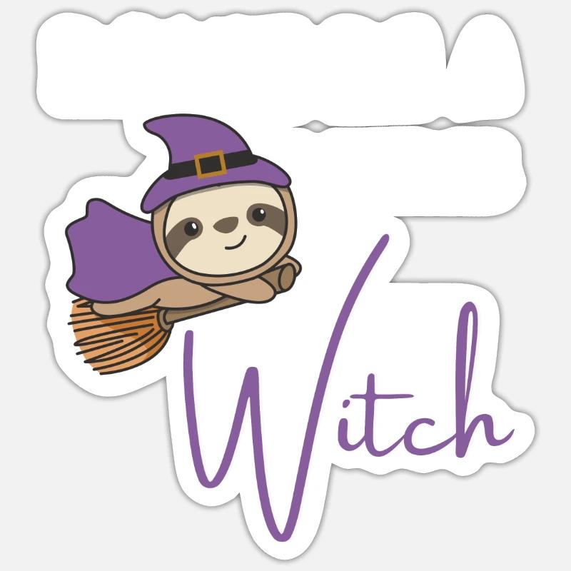 Faultier Halloween Hexen don't be a basic witch Sticker Größe S (10 x 10 cm)