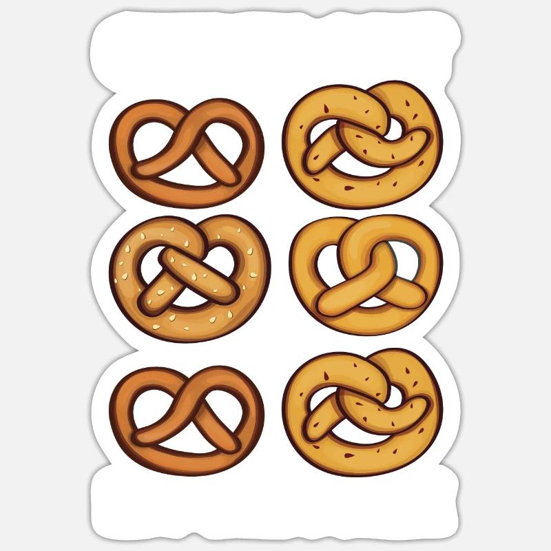 Bretzel Brezeln Bäcker Backwaren Sticker Größe S (10 x 10 cm)