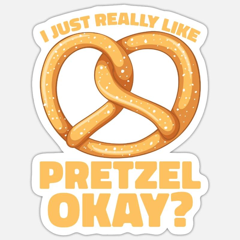 Bretzel Brezeln Bäcker Backwaren - Sticker Größe S (10 x 10 cm) - Mattweiß