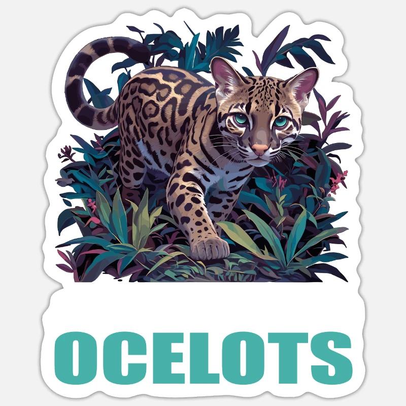 Ocelots Ocelot - Sticker taille S (10 x 10 cm) - blanc mat