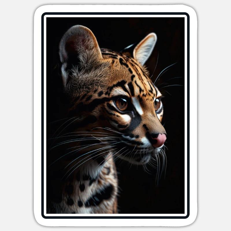 Ocelots Ocelot - Sticker Größe S (10 x 10 cm) - Mattweiß