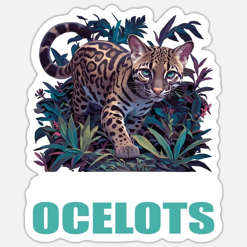 Ocelots Ocelot - Sticker taille S (10 x 10 cm) - blanc mat