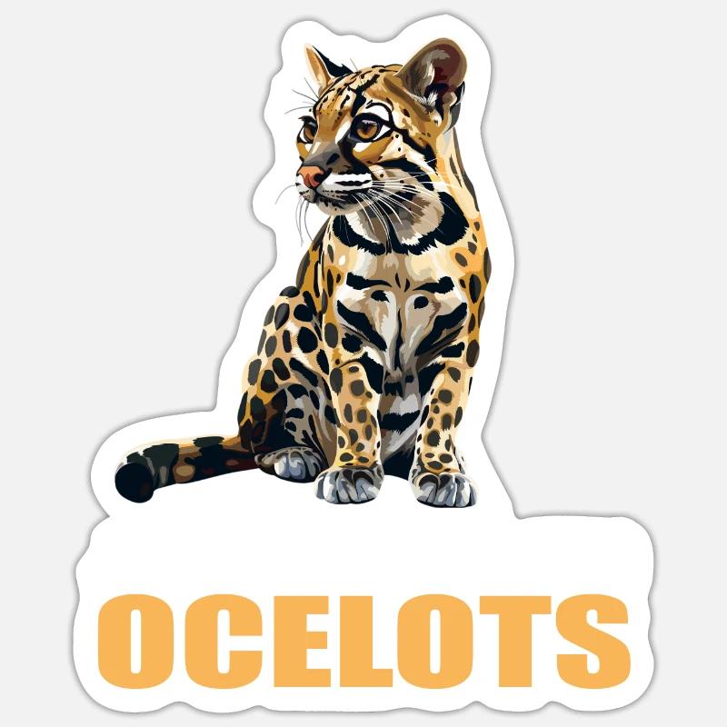 Ocelots Ocelot - Sticker taille S (10 x 10 cm) - blanc mat