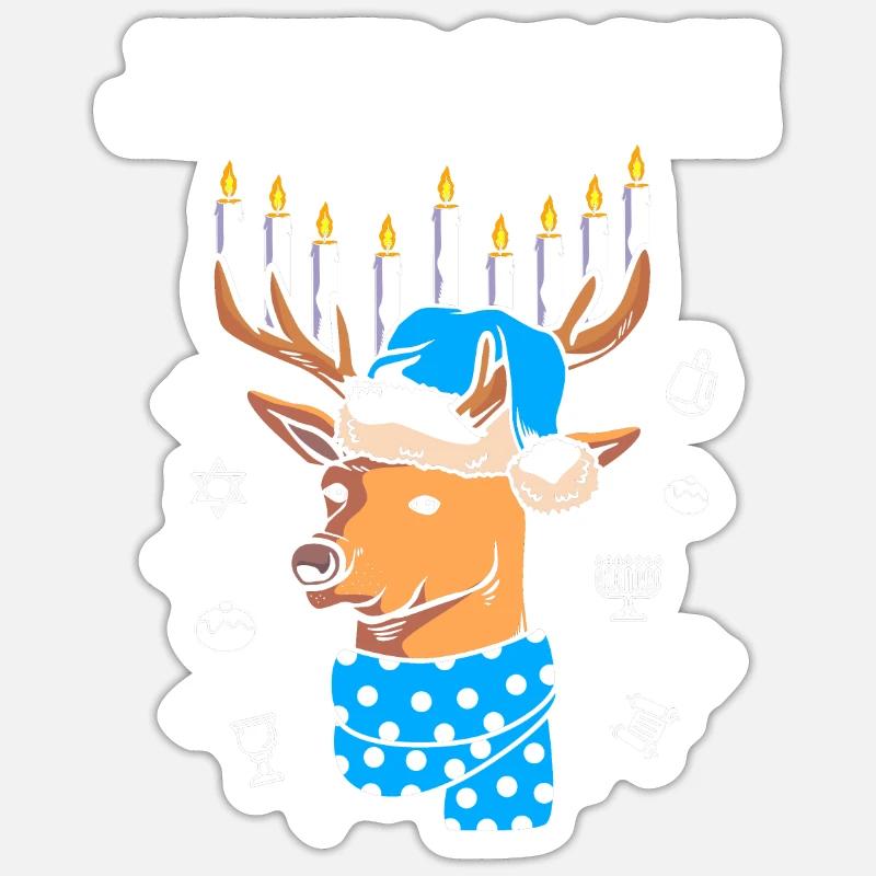 Hanukkah - Sticker size S (10 x 10 cm) - white matte