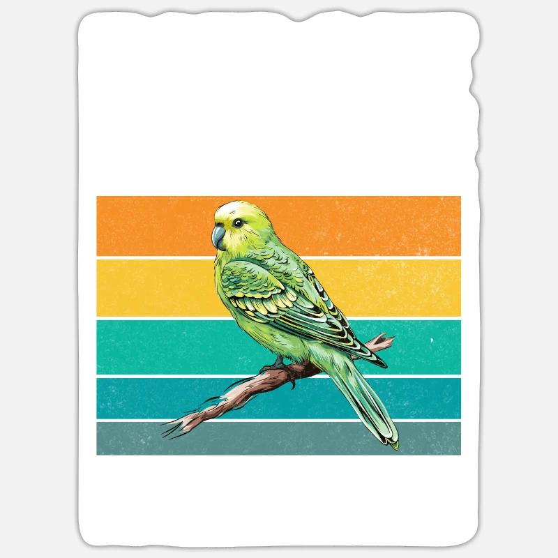 Budgie Gift - Sticker size S (10 x 10 cm) - white matte