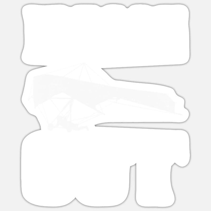 Deltaplane Parapente Deltaplane - Sticker taille S (10 x 10 cm) - blanc mat