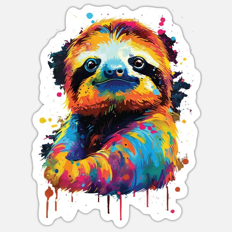 Sloth - Sticker size S (10 x 10 cm) - white matte