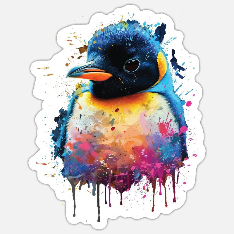 Pingouin - Sticker taille S (10 x 10 cm) - blanc mat