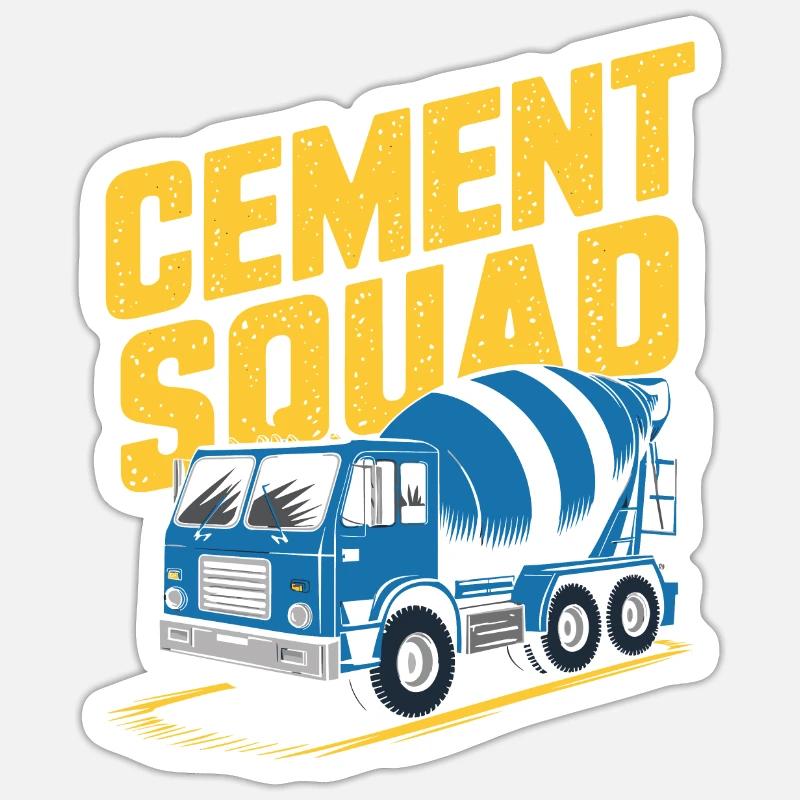 Betonarbeiter Kader - Sticker Größe S (10 x 10 cm) - Mattweiß