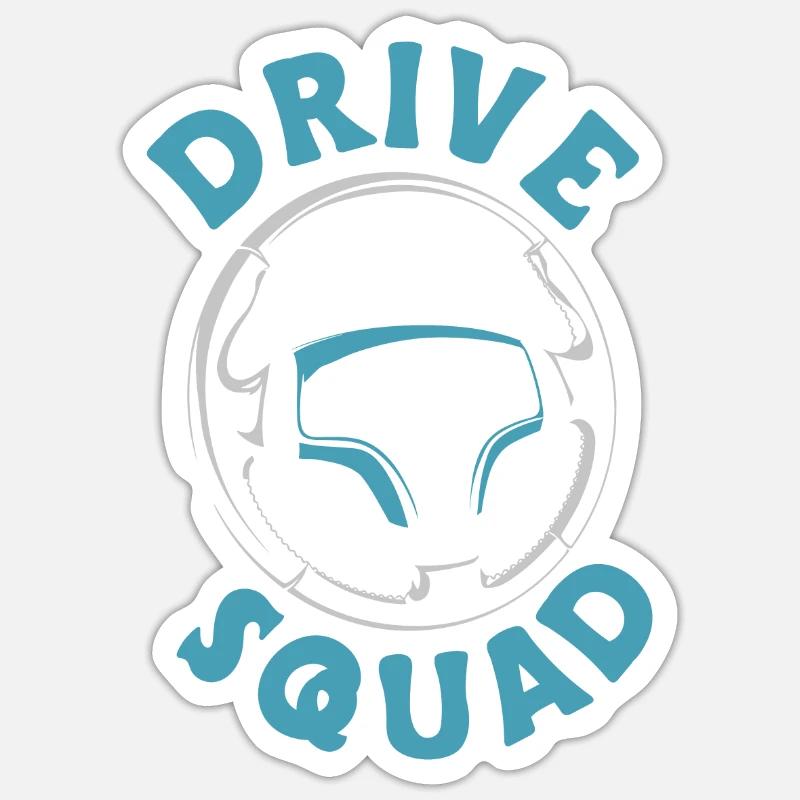 Escouade de chauffeurs - Sticker taille S (10 x 10 cm) - blanc mat