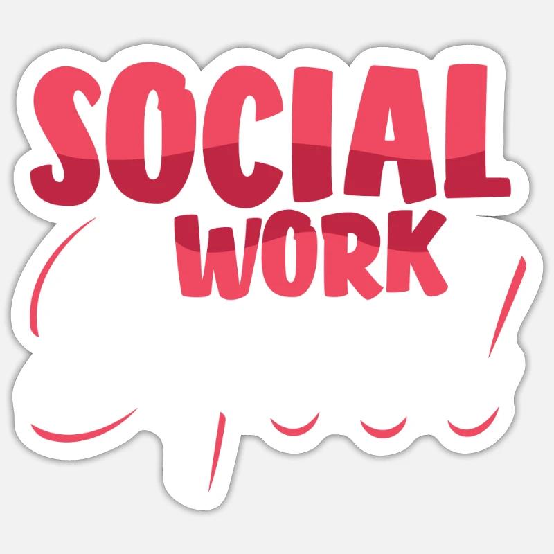 Social Work Squad - Sticker Größe S (10 x 10 cm) - Mattweiß