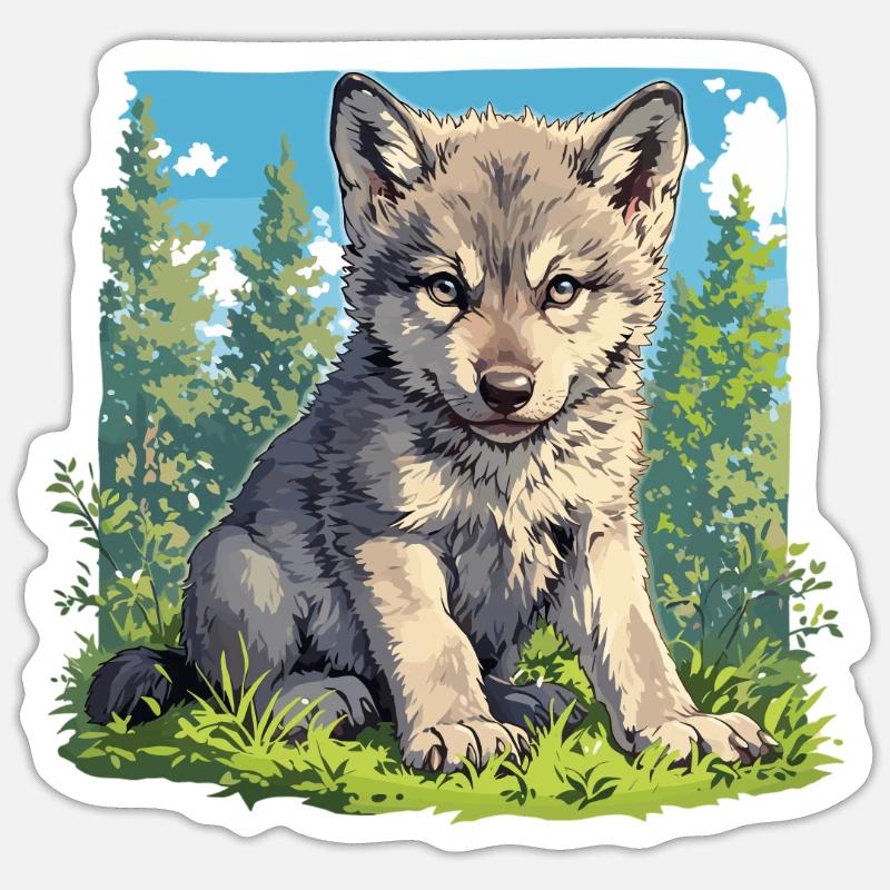 Wolves Wolf Sticker size S (10 x 10 cm)