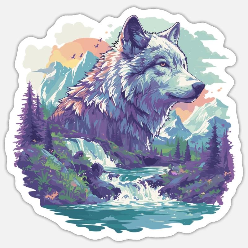 Wolves Wolf Sticker size S (10 x 10 cm)