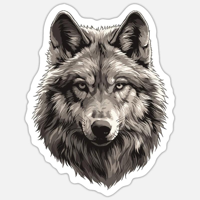 Wölfe Wolf Sticker Größe S (10 x 10 cm)