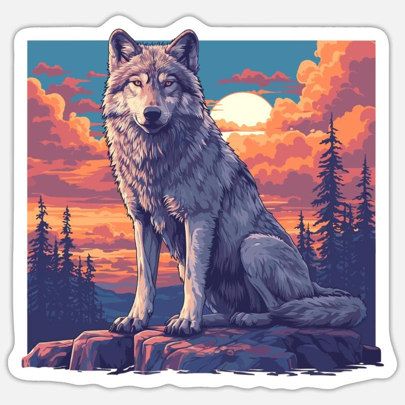 Wolves Wolf - Sticker size S (10 x 10 cm) - white matte