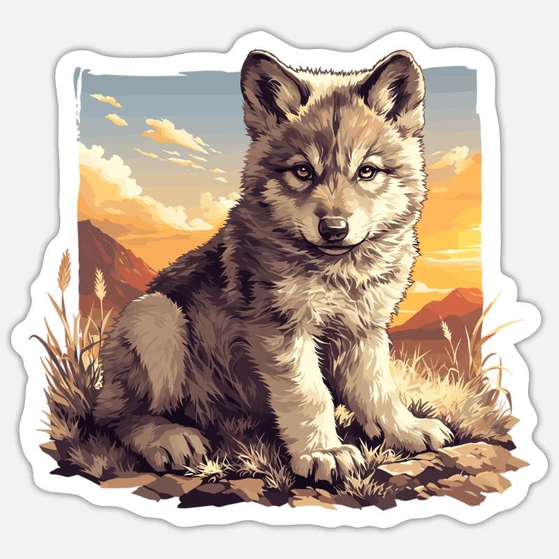 Wolves Wolf - Sticker size S (10 x 10 cm) - white matte