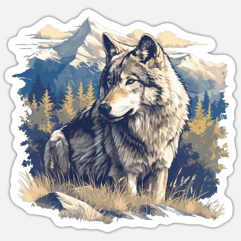 Wölfe Wolf Sticker Größe S (10 x 10 cm)
