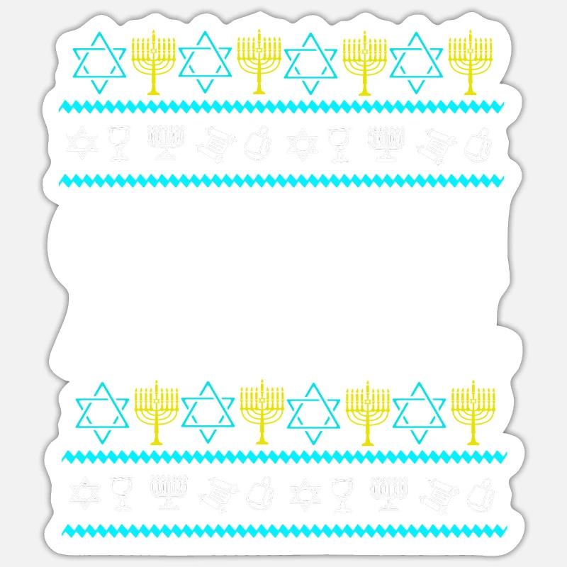 Hanoucca - Sticker taille S (10 x 10 cm) - blanc mat