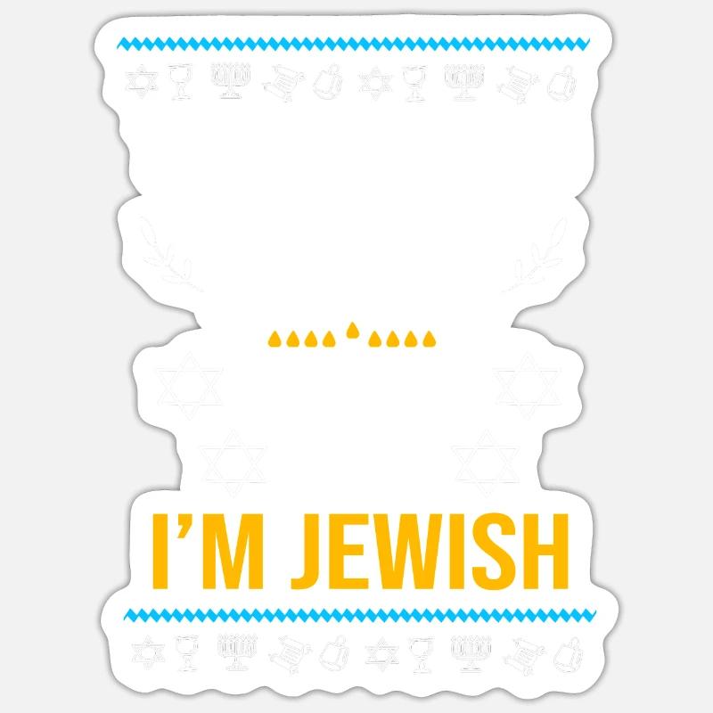 Hanoucca - Sticker taille S (10 x 10 cm) - blanc mat