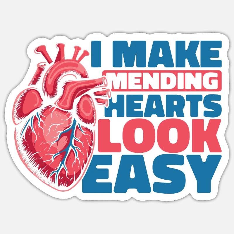 Cardiologue - Sticker taille S (10 x 10 cm) - blanc mat