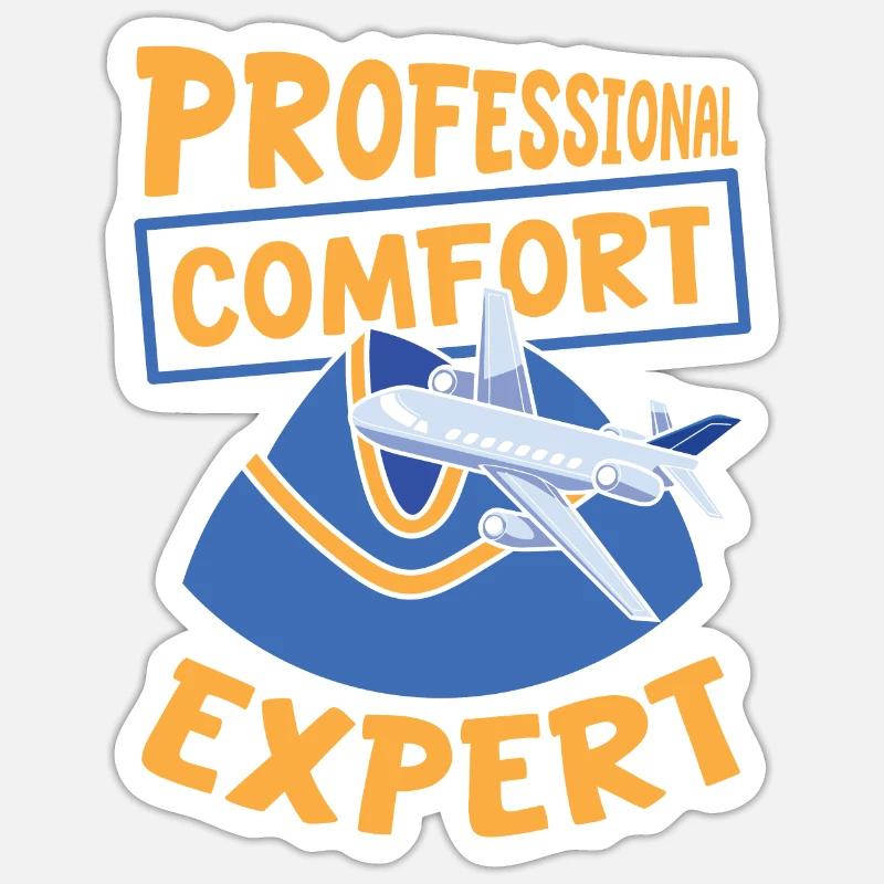 Flugbegleiter Stewardess - Sticker Größe S (10 x 10 cm) - Mattweiß