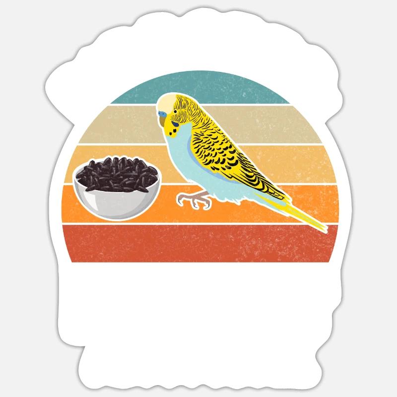 Budgie Gift - Sticker Größe S (10 x 10 cm) - Mattweiß