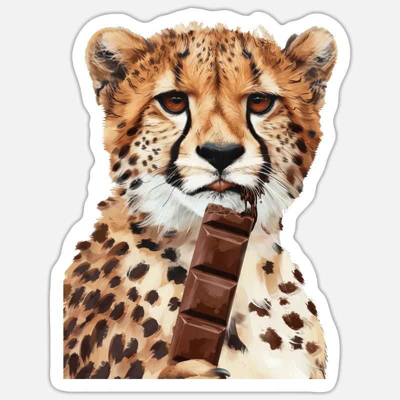 Guépard - Sticker taille S (10 x 10 cm) - blanc mat