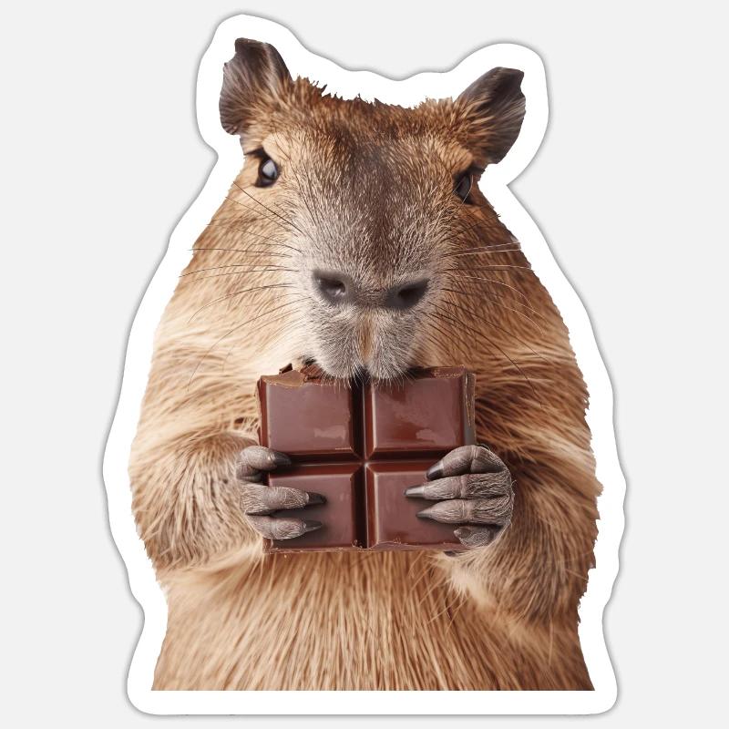 Capybara - Sticker taille S (10 x 10 cm) - blanc mat