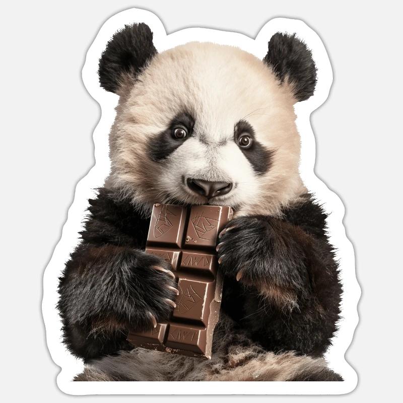 Panda - Sticker taille S (10 x 10 cm) - blanc mat
