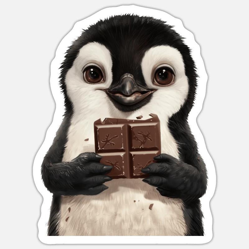 Pingouin - Sticker taille S (10 x 10 cm) - blanc mat