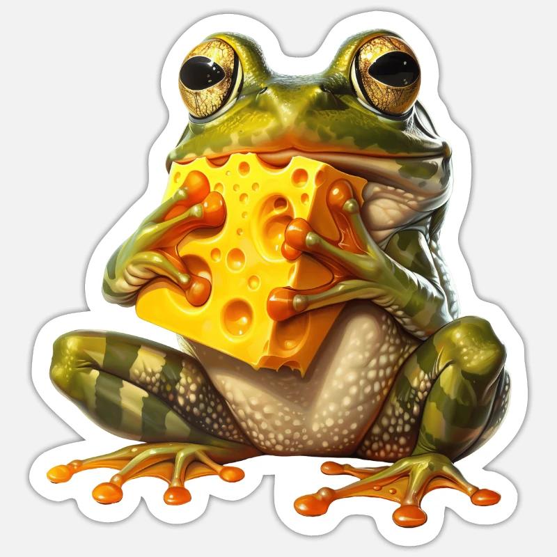 Frosch - Sticker Größe S (10 x 10 cm) - Mattweiß