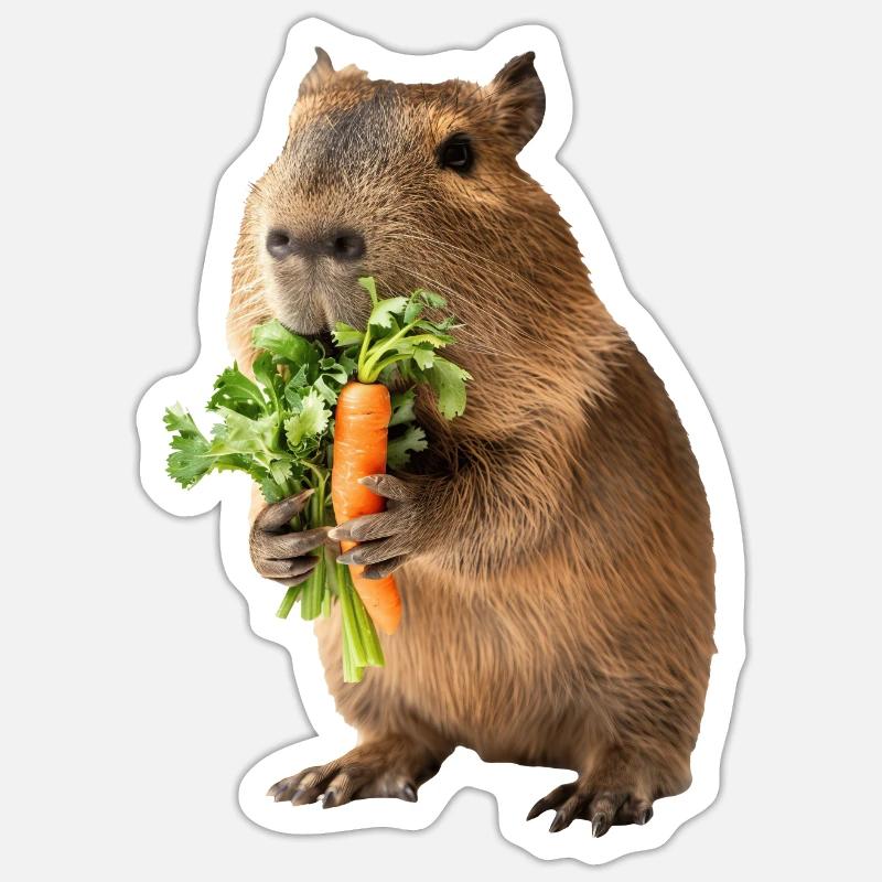 Capybara - Sticker taille S (10 x 10 cm) - blanc mat