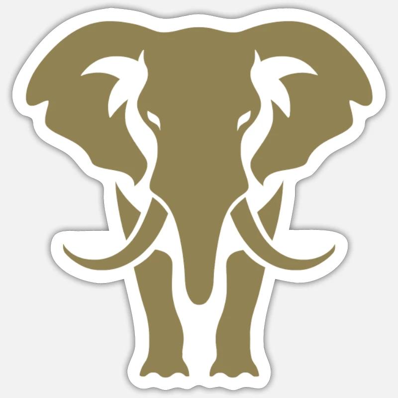 Elephant Silhouette White Logo - Sticker size S (10 x 10 cm) - white matte