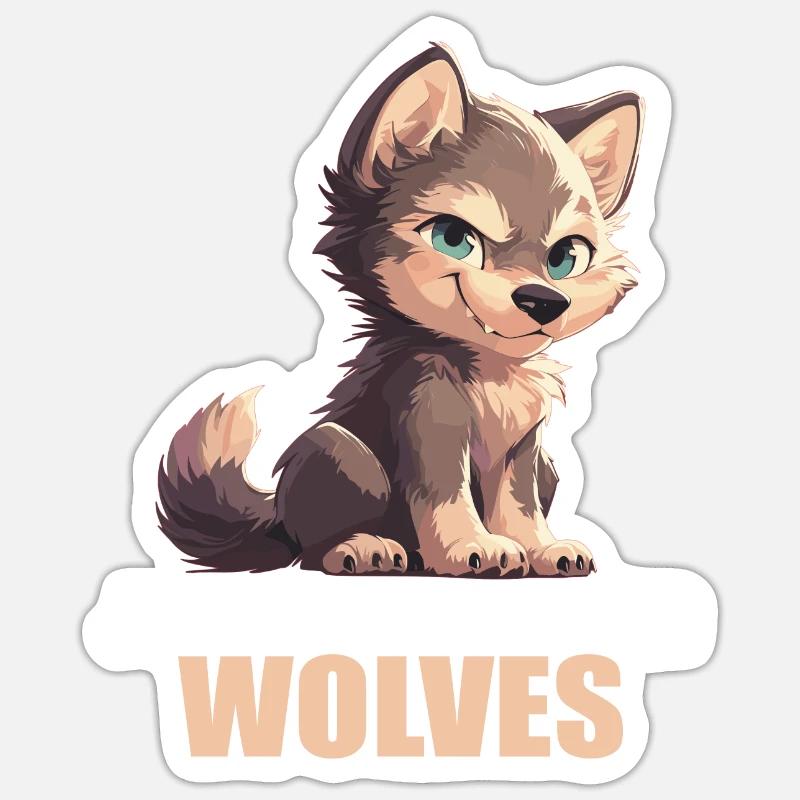 Wölfe Wolf - Sticker Größe S (10 x 10 cm) - Mattweiß
